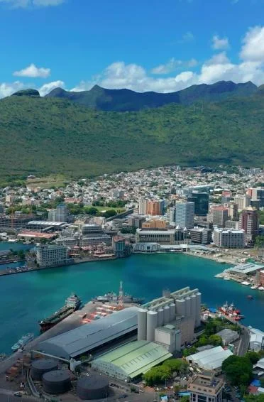 Aerial view of Port Louis, Mauritius